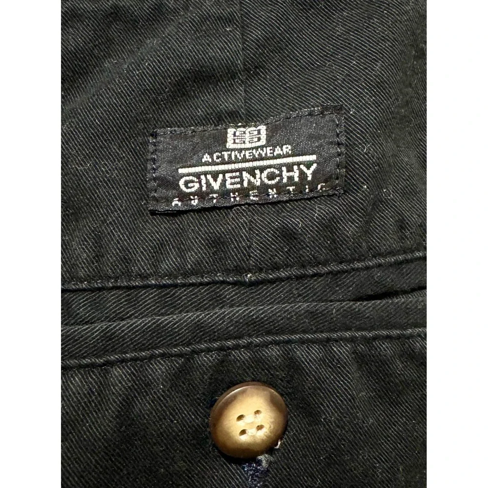 Givenchy Activewear Mens Black Cotton Pleated Chino Shorts Size 32/  29 Vintage